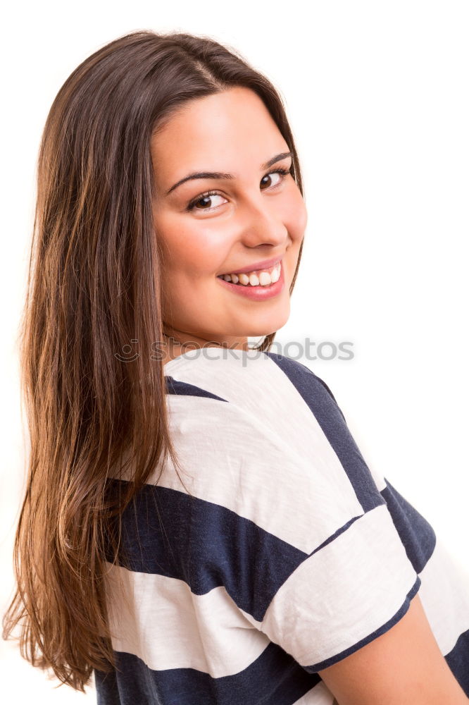 Similar – Image, Stock Photo Young woman wearing casual clothes smiling outdoors