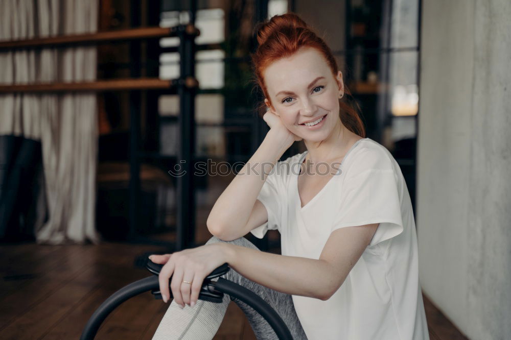 Similar – Image, Stock Photo young readhead woman relaxing at home