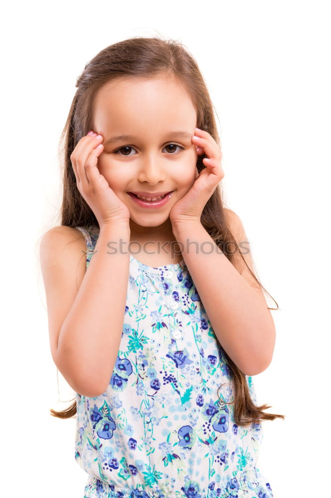 Similar – Image, Stock Photo Happy girl enjoying eating the fresh blueberries