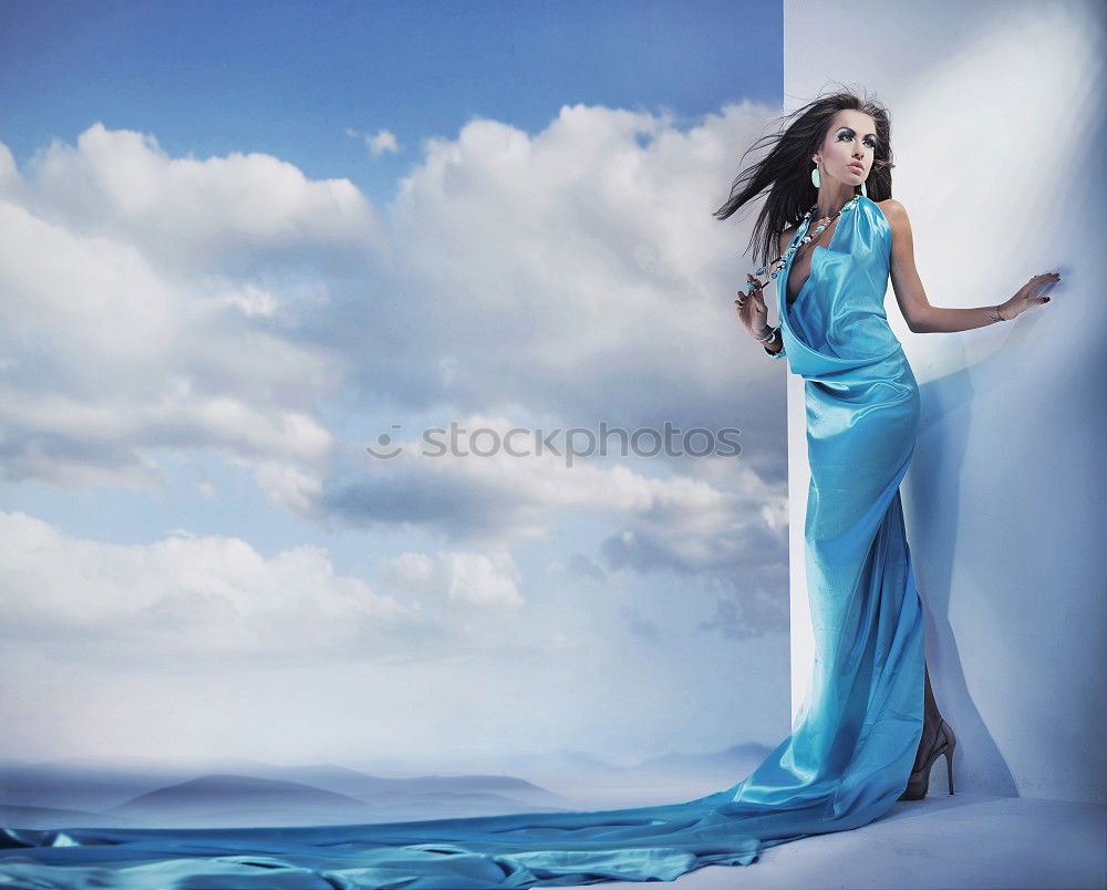 Image, Stock Photo pensive woman on the beach