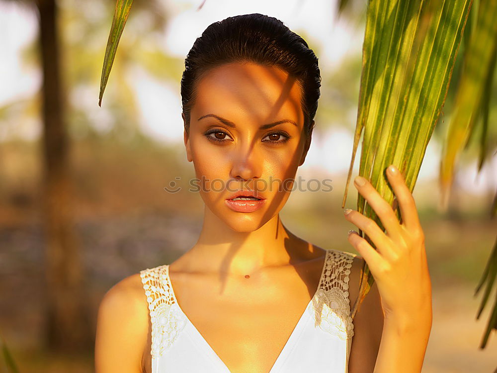 Similar – Image, Stock Photo Attractive woman on beach