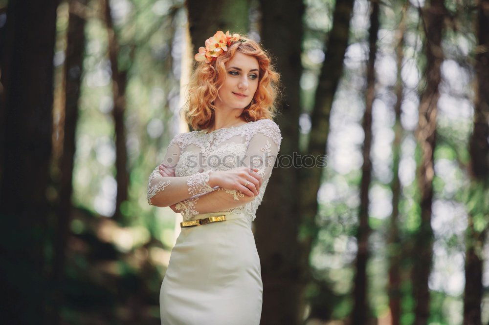 Similar – Beautiful Young Woman Portrait In the Woods