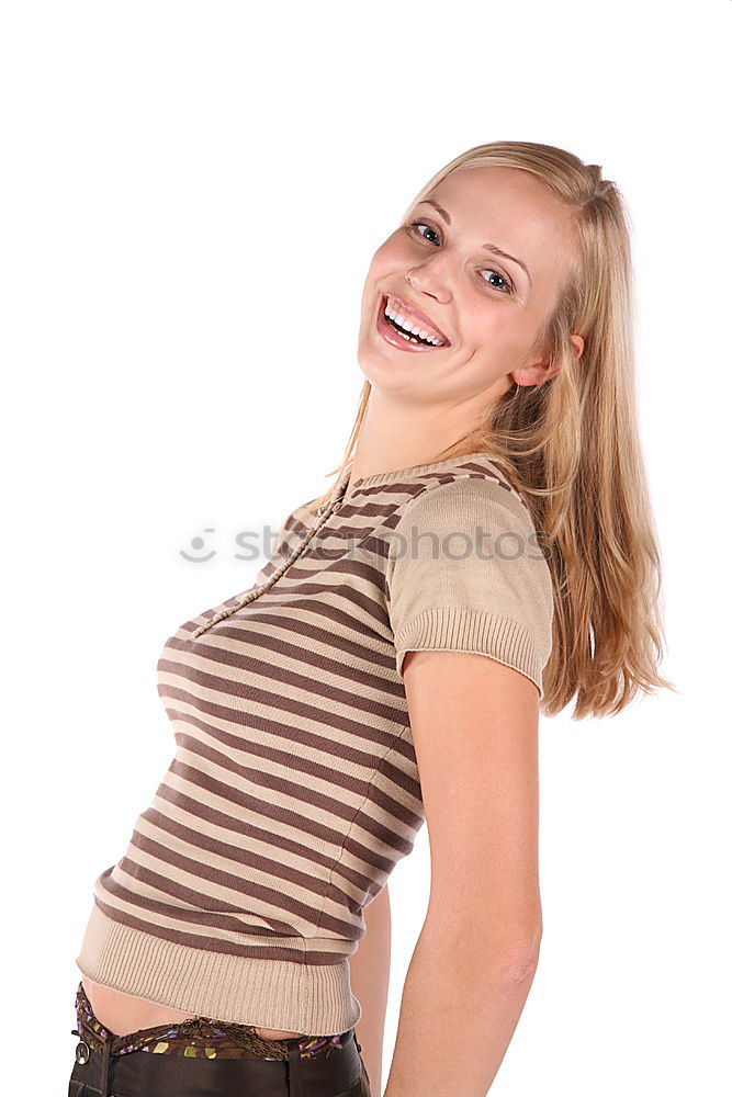 Similar – Image, Stock Photo Trendy cheerful girl gesturing at street