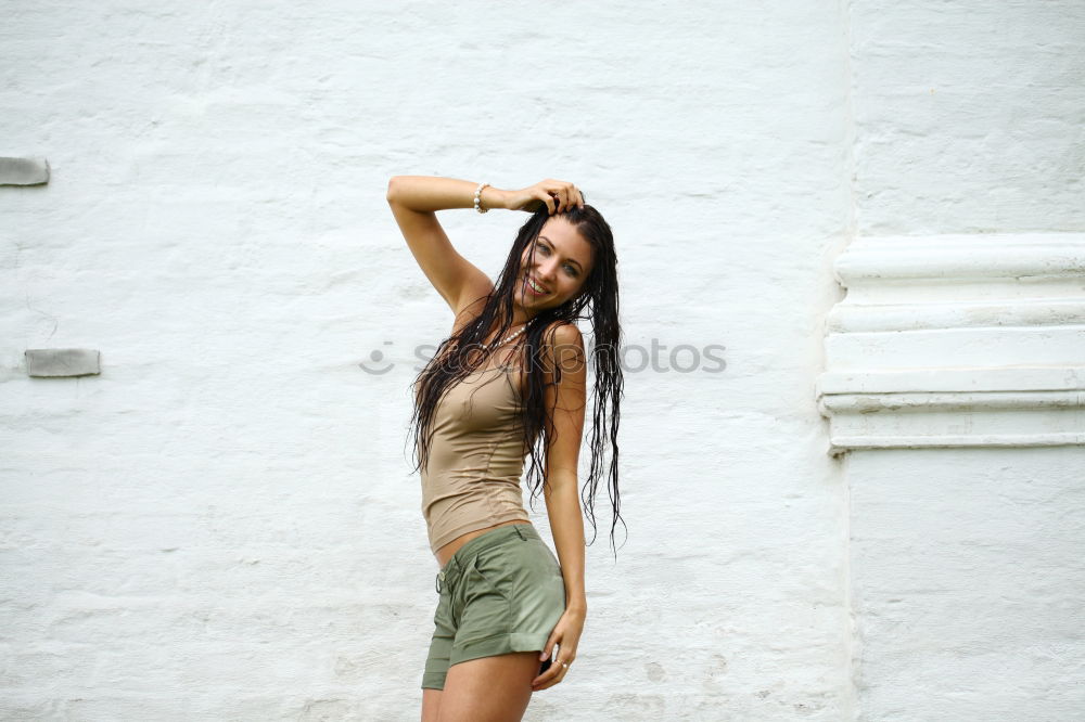 Similar – Image, Stock Photo Provocative young model in doorway