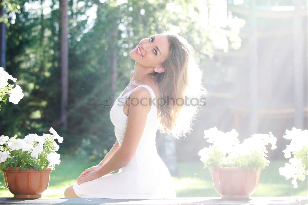 Similar – Image, Stock Photo sports woman doing lawn exercises and stretching on the grass outdoor in a park listening music