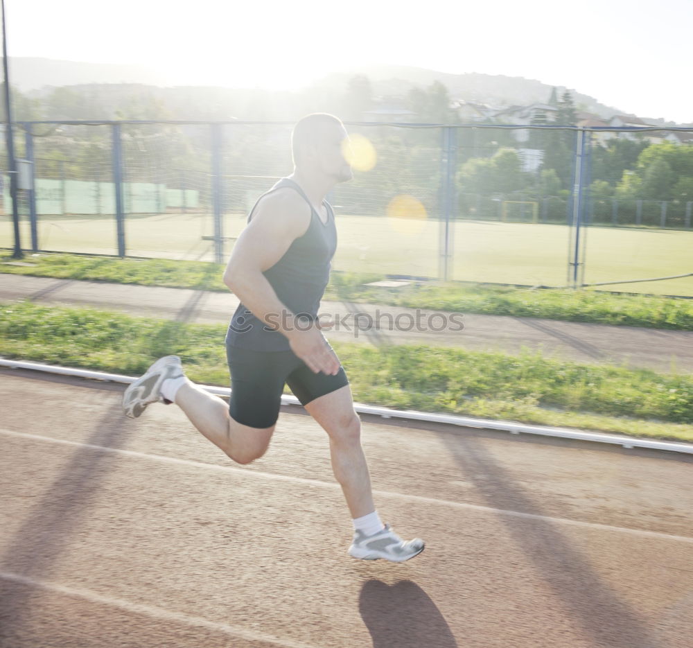 Image, Stock Photo Man playing padel paddel