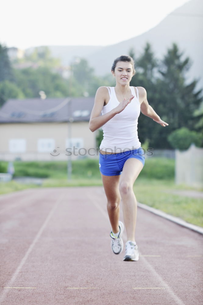 Similar – Image, Stock Photo Man getting ready to start running