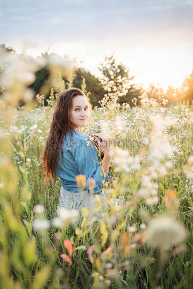 Similar – Image, Stock Photo Young beautiful woman in yellow dress taking pictures