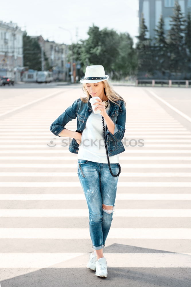 Image, Stock Photo Woman with afro hair walking through the streets