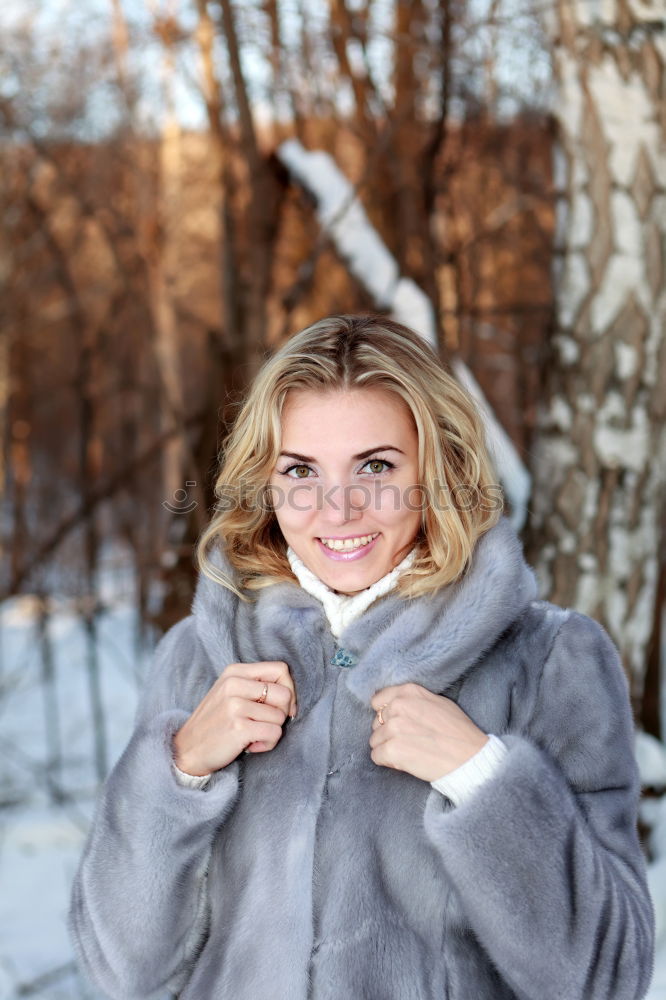 Similar – Image, Stock Photo blond woman in winter fashion