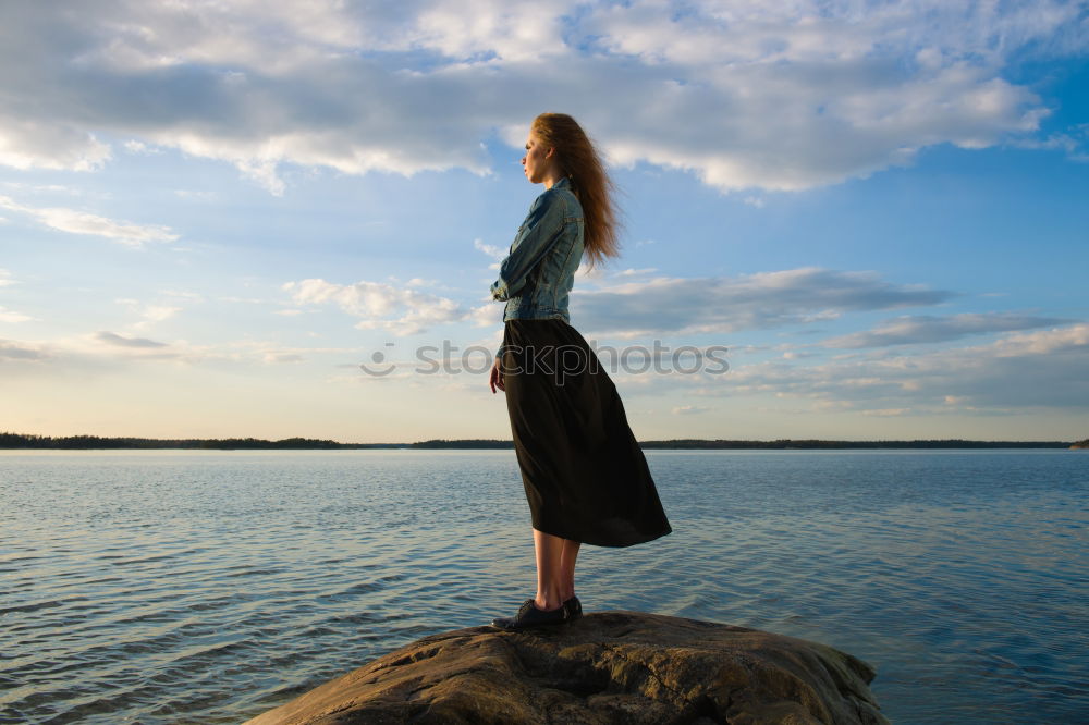 Similar – Image, Stock Photo Enjoy the view. Feminine