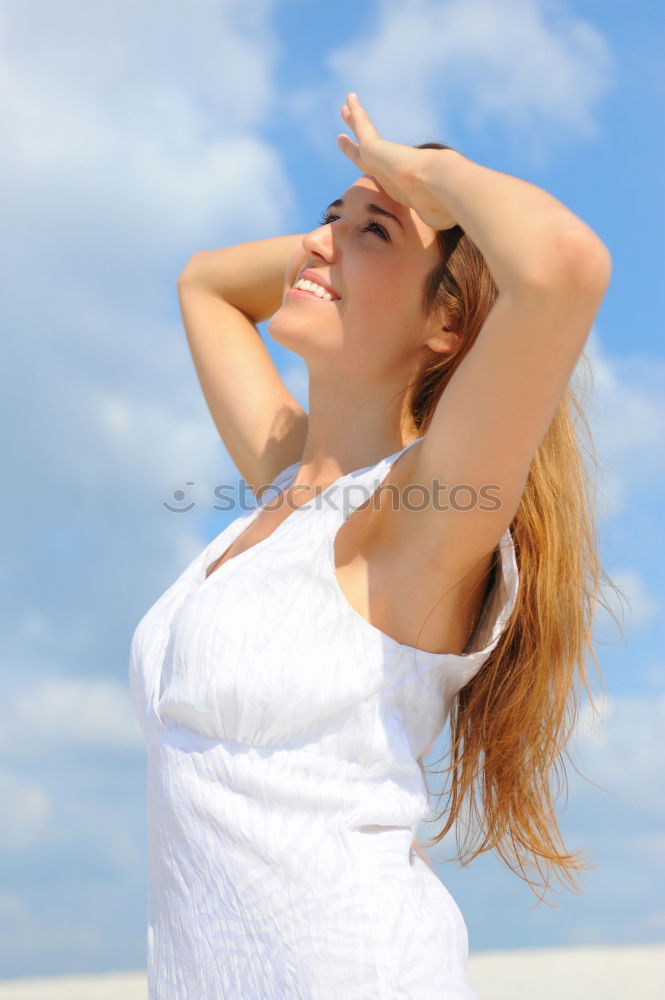 Similar – Image, Stock Photo Diver in wet suit standing on beach