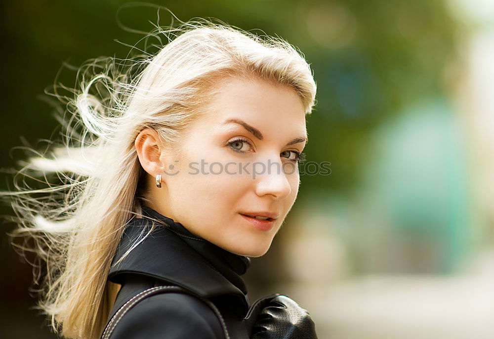 Similar – Image, Stock Photo Portrait of a Young woman in the street.