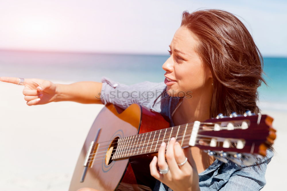 Similar – Image, Stock Photo the guitar and the sea