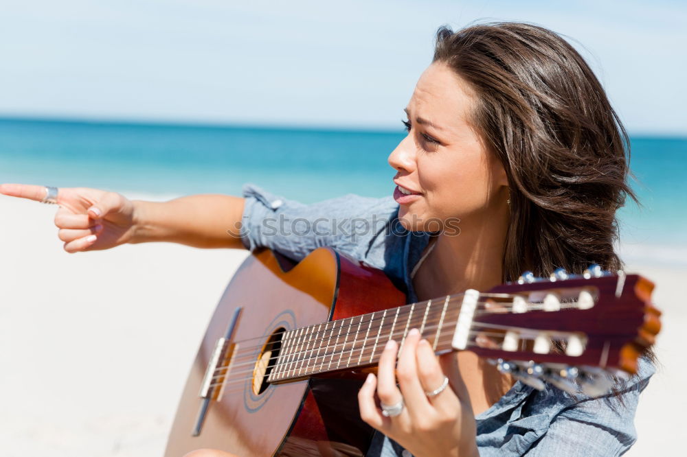 Similar – Image, Stock Photo the guitar and the sea