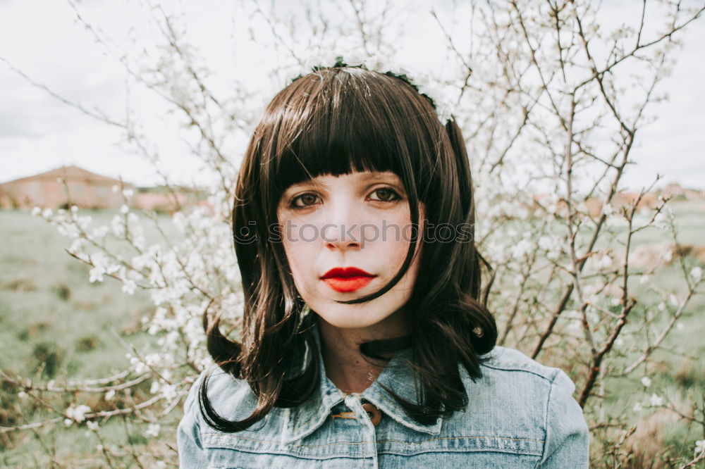 Similar – Portrait of a lovely woman with retro clothes