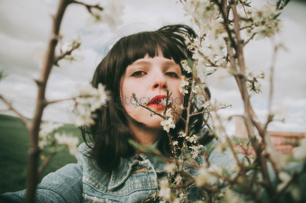 Similar – Image, Stock Photo Young nerdy woman ask for silence