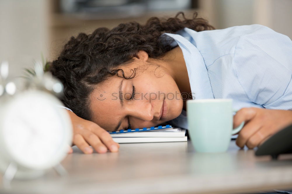 Similar – Image, Stock Photo Pupil girl sleeping in classroom