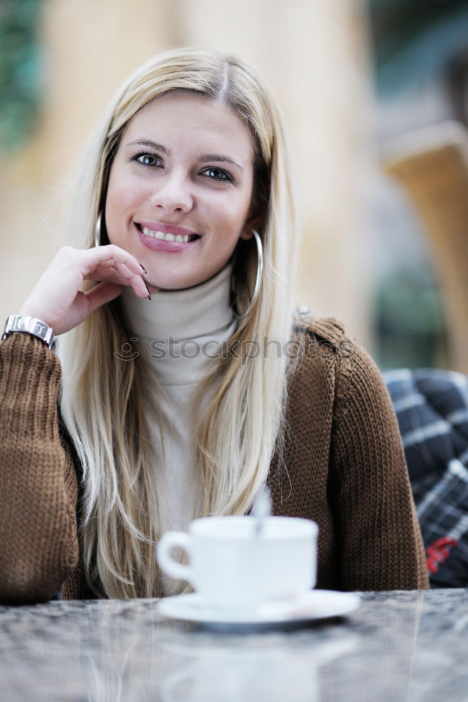 Similar – Image, Stock Photo Pretty woman posing in winter town