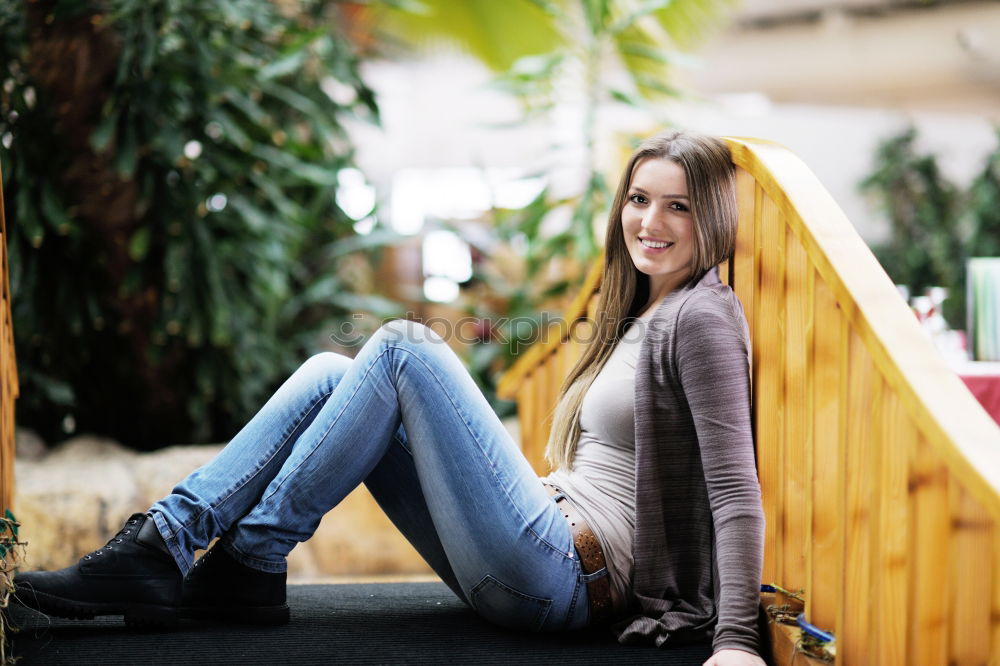 Similar – Young and happy woman in a swing