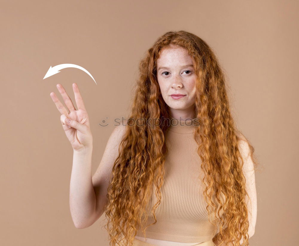 Similar – Image, Stock Photo Redhead young woman holding an empty blackboard