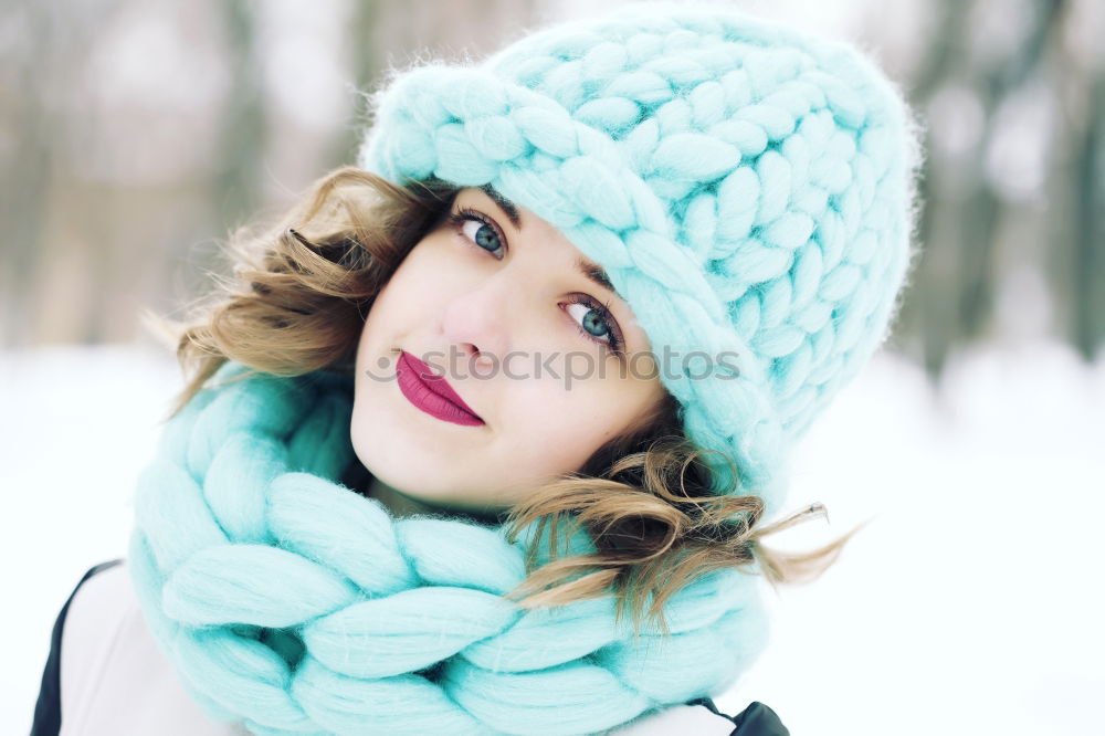 Similar – Image, Stock Photo Woman standing on the street with blur background and smile