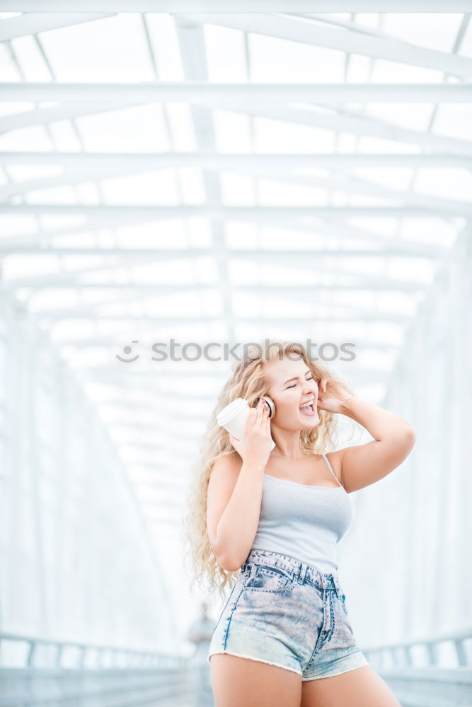 Similar – Image, Stock Photo Portrait of a young fit beautiful healthy blonde woman posing