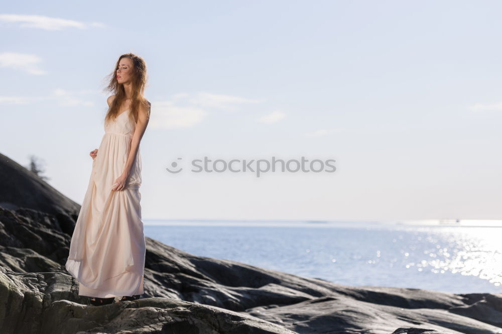 Similar – Image, Stock Photo girl by the sea Lifestyle