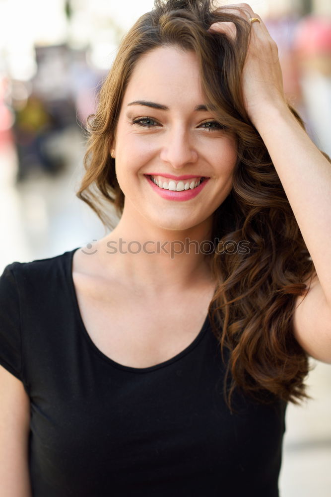 Similar – Image, Stock Photo Pretty brunette woman