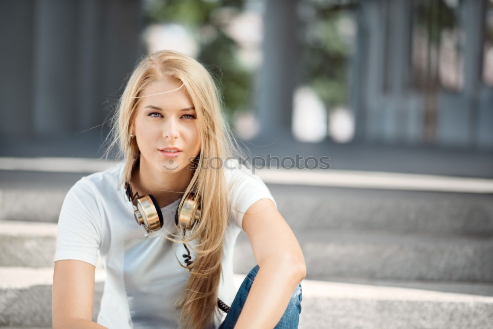 Similar – Image, Stock Photo Girl happy portrait woman