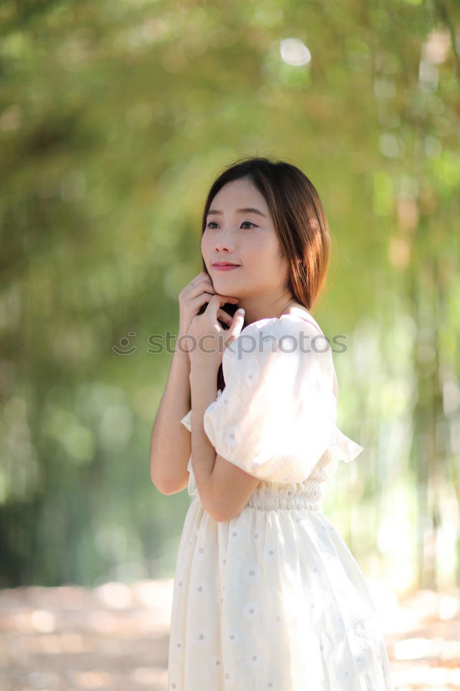 Similar – Image, Stock Photo beautiful young asian girl have a happy time alone