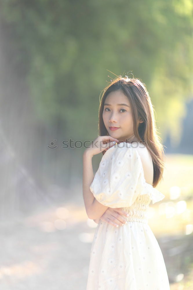 Similar – Image, Stock Photo beautiful young asian girl have a happy time alone