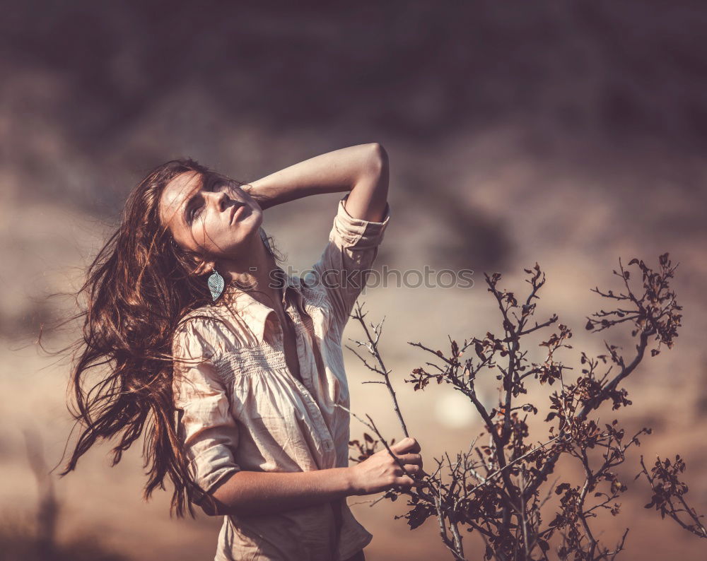 Similar – Image, Stock Photo Portrait of pretty woman smiling in nature