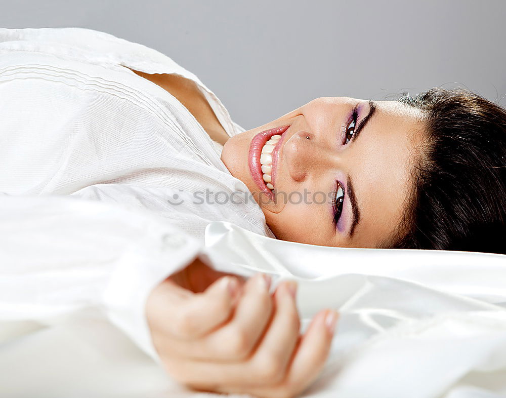 Similar – Image, Stock Photo Young beautiful latin woman lying in bed