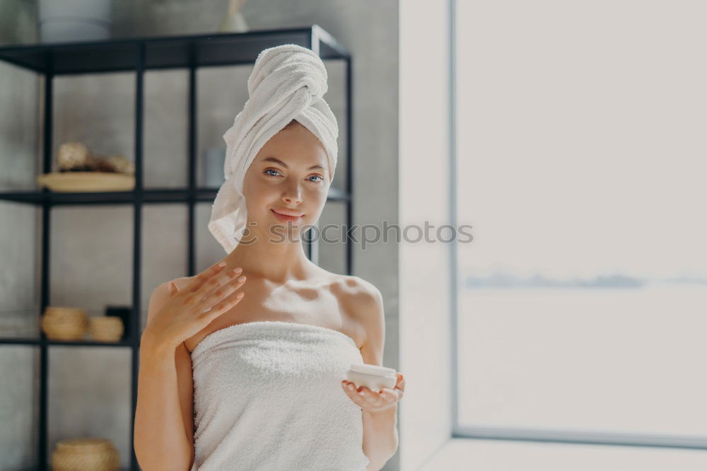 Similar – Image, Stock Photo Young beautiful blonde woman in the bed blowing a candle in a chocolate muffin