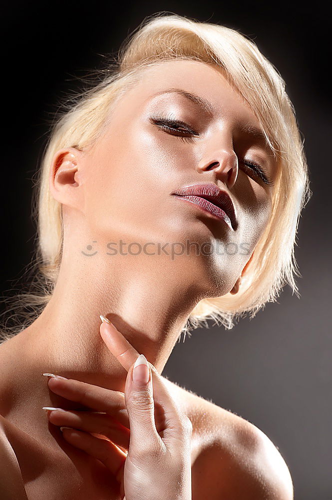 Similar – Shy? Woman Shoulder