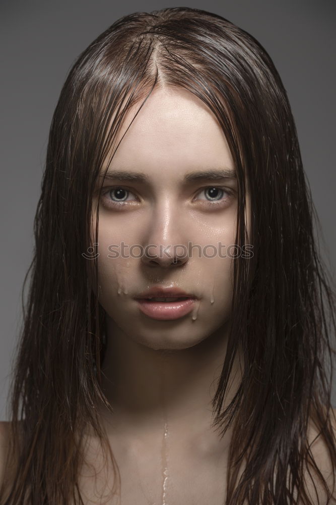 Similar – Image, Stock Photo Woman with sad look