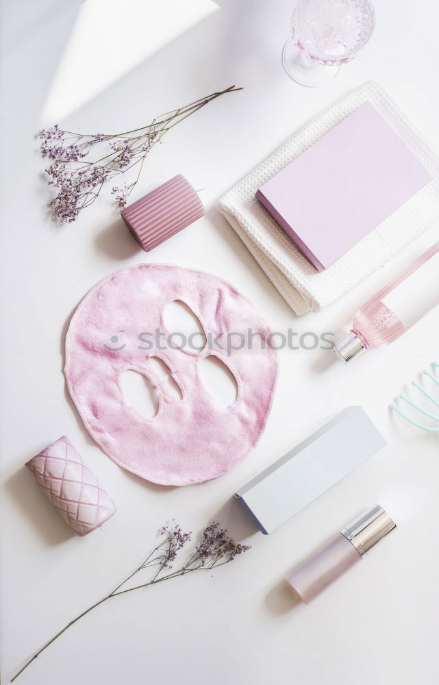 Similar – Image, Stock Photo Modern skin care cosmetics with face mask