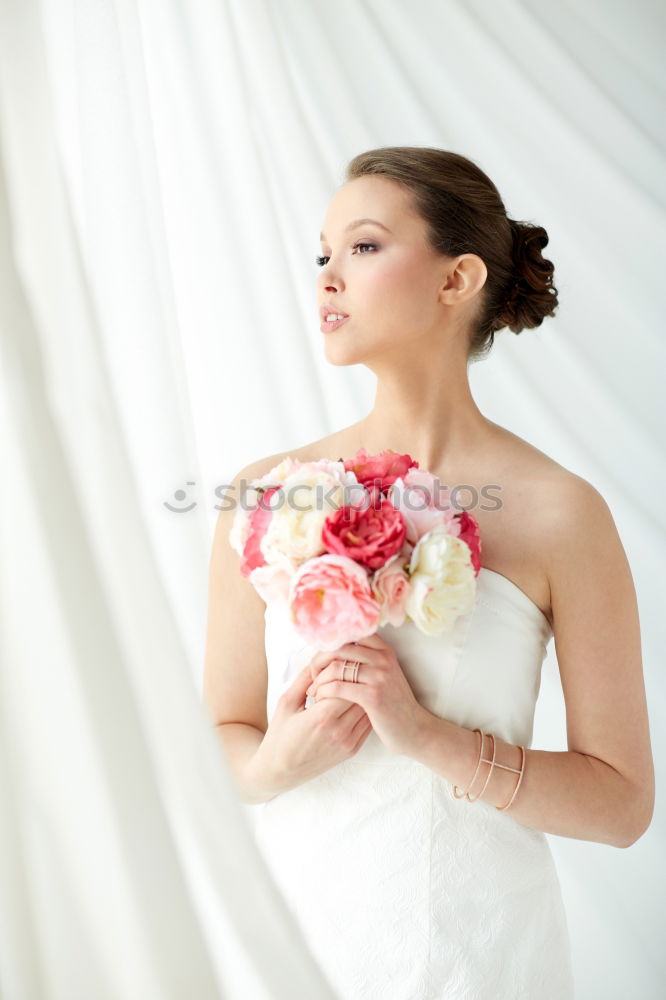 Similar – Image, Stock Photo Bride trying on wedding dress.