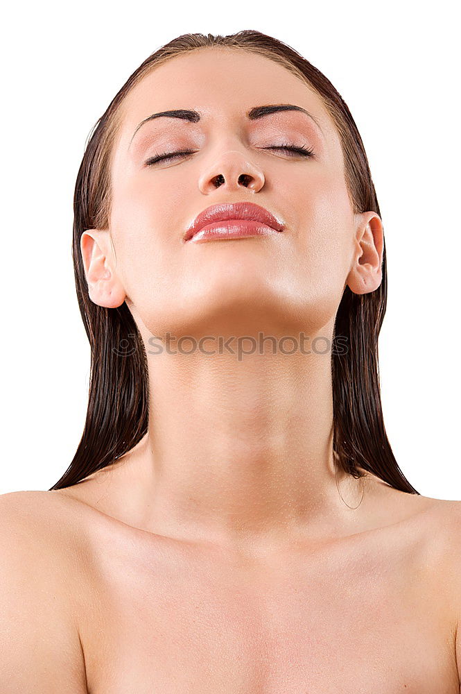 Similar – Image, Stock Photo Young blond woman receiving a head massage in a spa center