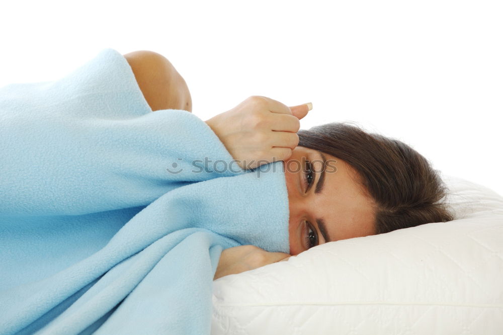 Similar – Portrait of an attractive, young, sexy dark haired woman in Bed, hand and head on the pillow under the blanket, Copy space.