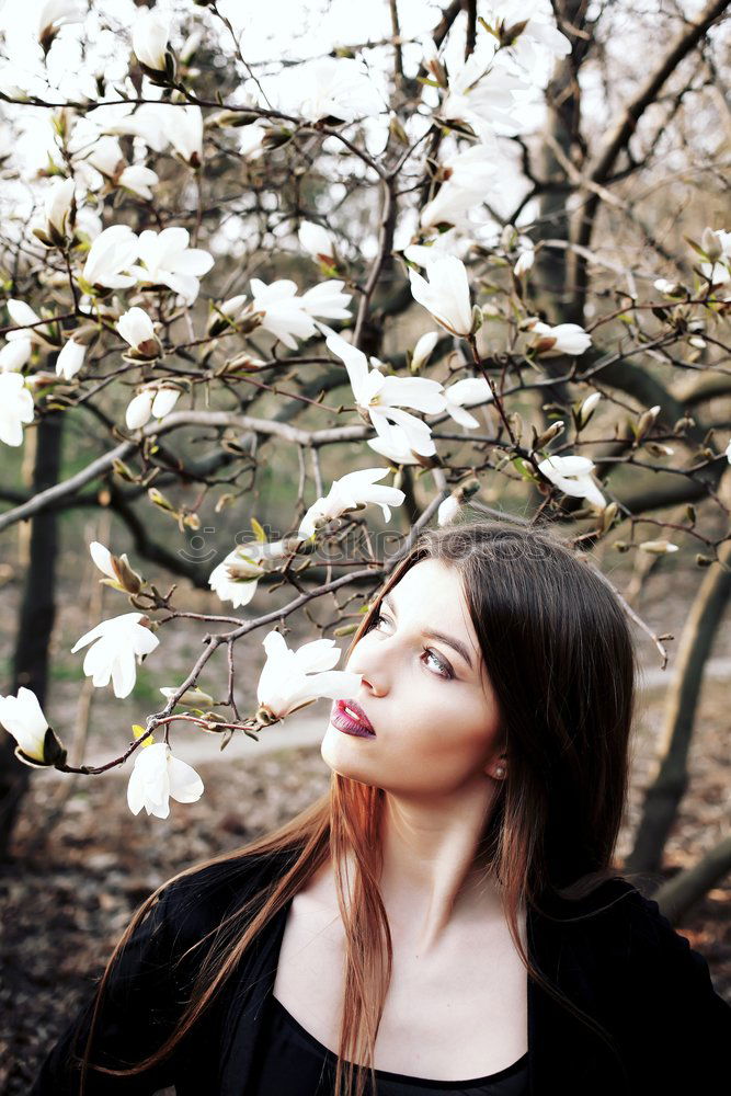 Similar – Image, Stock Photo Young redhead woman surrounded by flowers