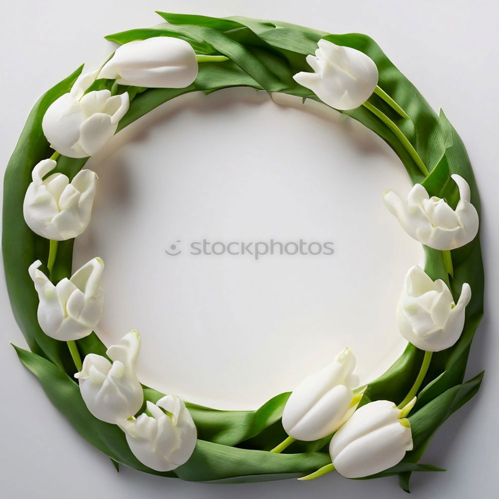 Image, Stock Photo Spring wreath with tulips