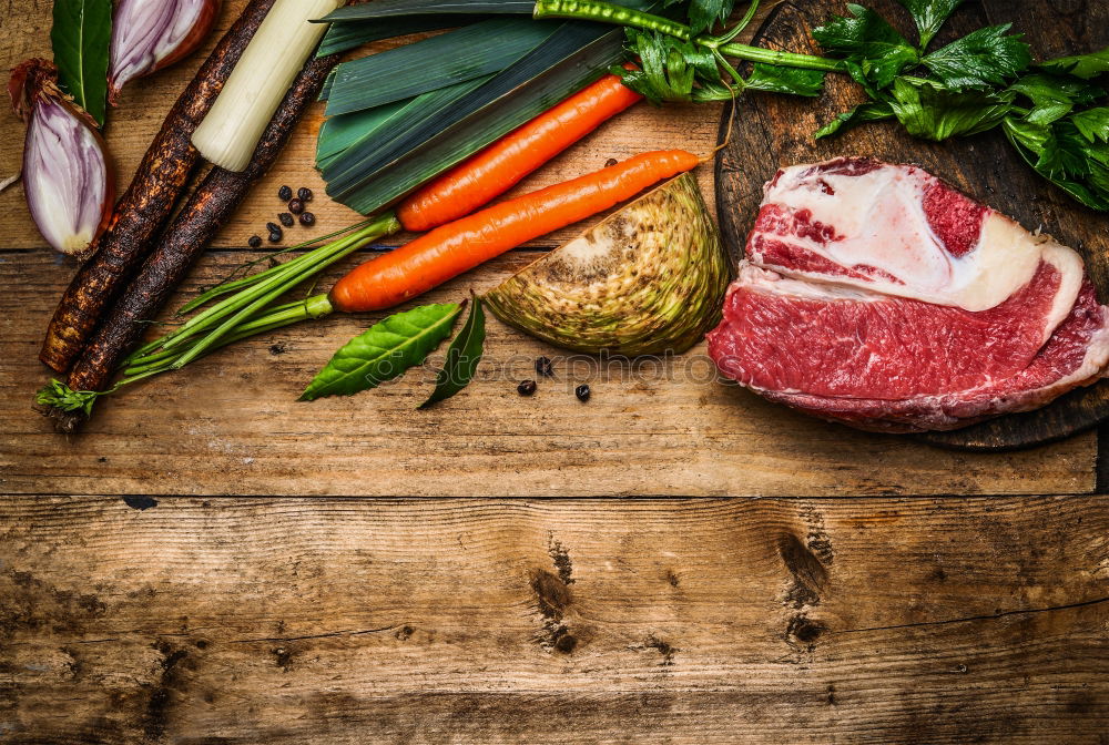 Similar – Image, Stock Photo Saucepan with soupmeat and vegetables