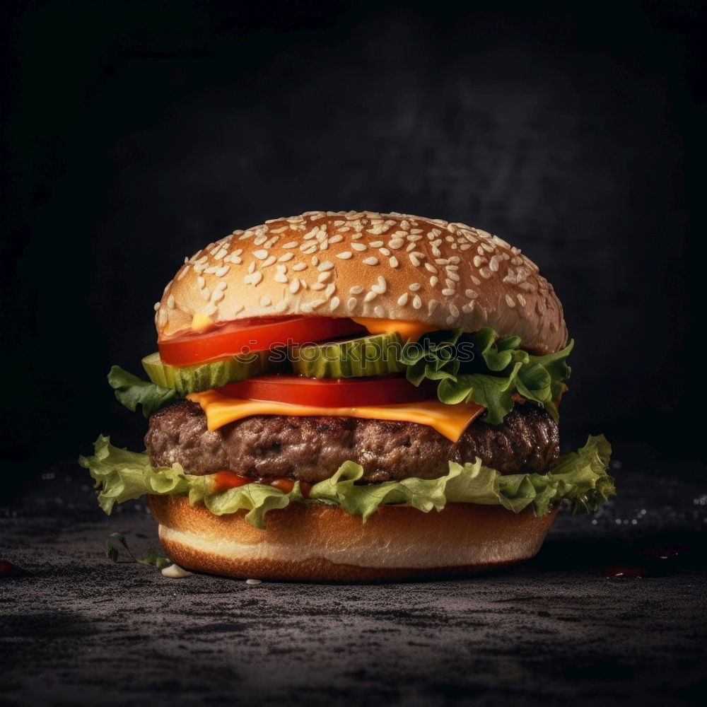 Similar – Image, Stock Photo three hamburgers with vegetables