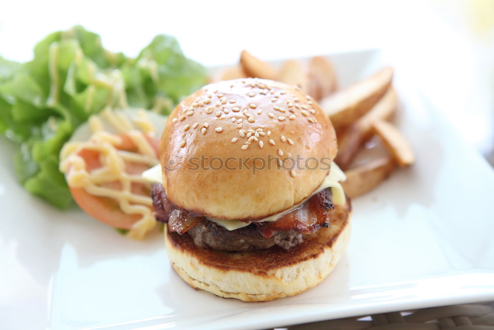 Similar – Image, Stock Photo Burger & Beer 2 Food