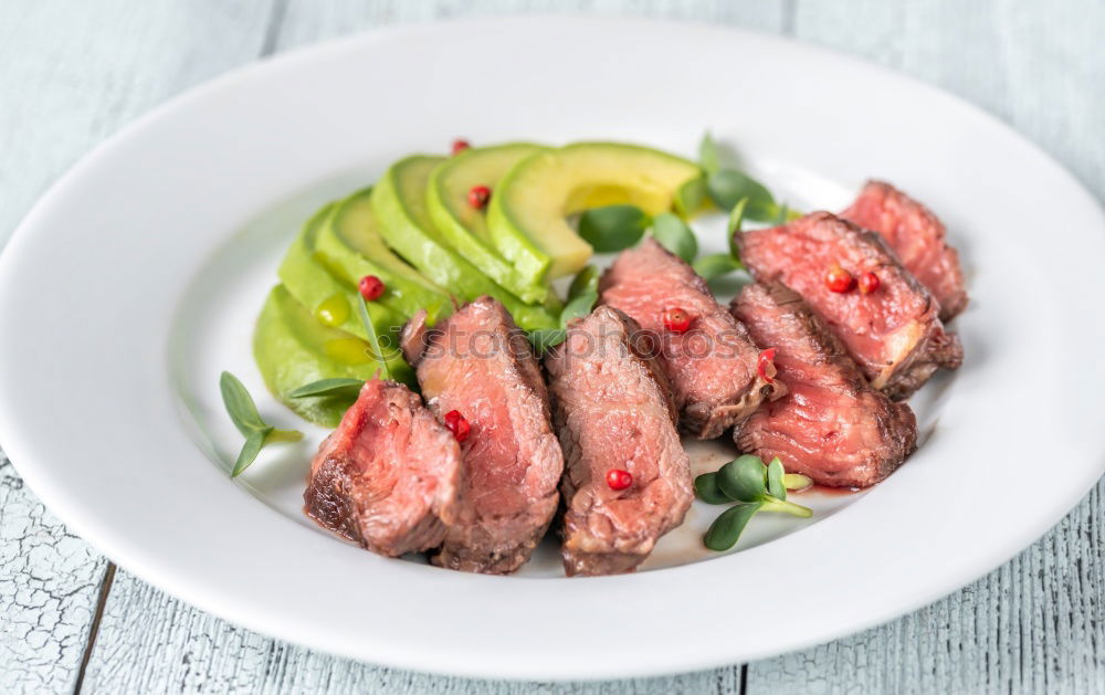 Similar – Image, Stock Photo Beef with asparagus Food