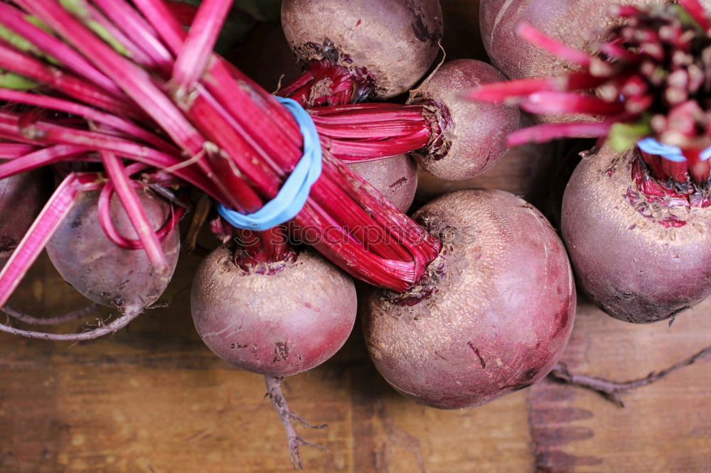 Similar – Image, Stock Photo Fresh beetroot in different varieties on an old wooden table