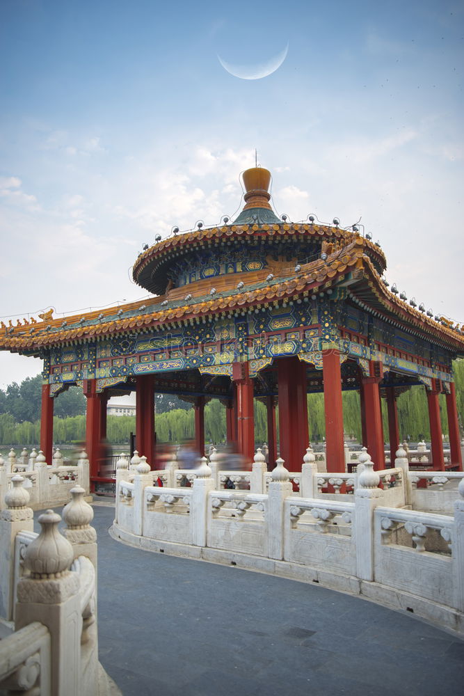 Similar – Image, Stock Photo Bai Dinh Pagoda in Vietnam. Evening view against the sky and Vietnamese green landscape. Religious complex in Ninh Binh