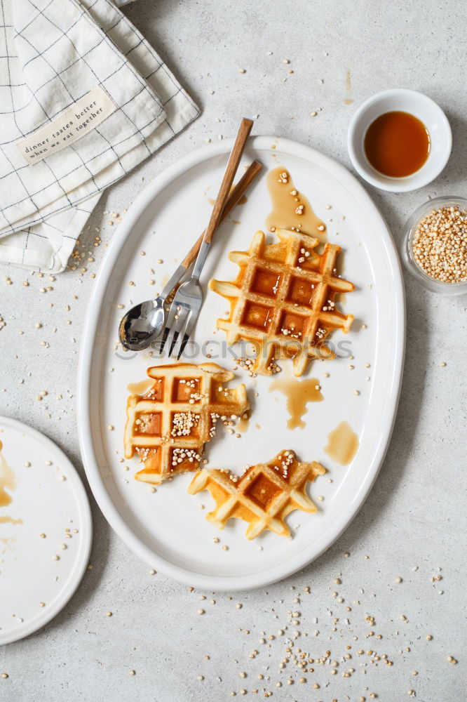 Similar – Image, Stock Photo Breakfast belgian with waffles with ice cream